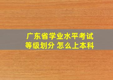 广东省学业水平考试等级划分 怎么上本科